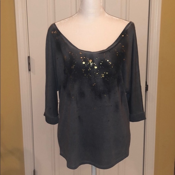 DECREE Gray w/ Gold Bling Tee Size Medium - Picture 2 of 10